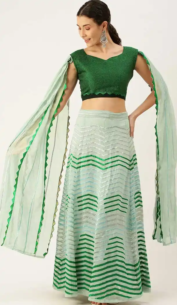 Stylish Multi Color Poly Georgette  Designer Party Wear Lehenga Choli - 2501139749