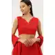 Crimson Red Color Net Designer Party Wear Lehenga Choli - 2504139767
