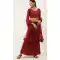 Dark Red Color Net Designer Party Wear Lehenga Choli - 2504139774