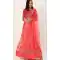 Coral Pink Color Net Designer Party Wear Lehenga Choli - 2504139779