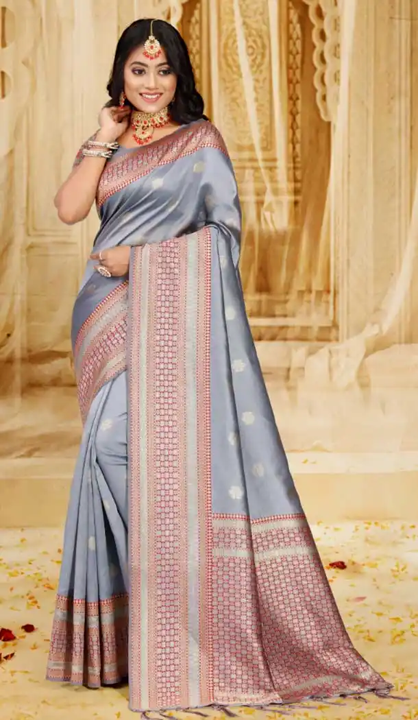 Cream Color Art Silk Traditional Casual Wear Saree Blouse - 2525139953