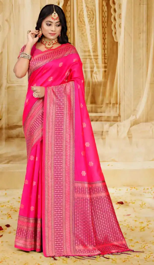 Pink Color Art Silk Traditional Casual Wear Saree Blouse - 2525139951