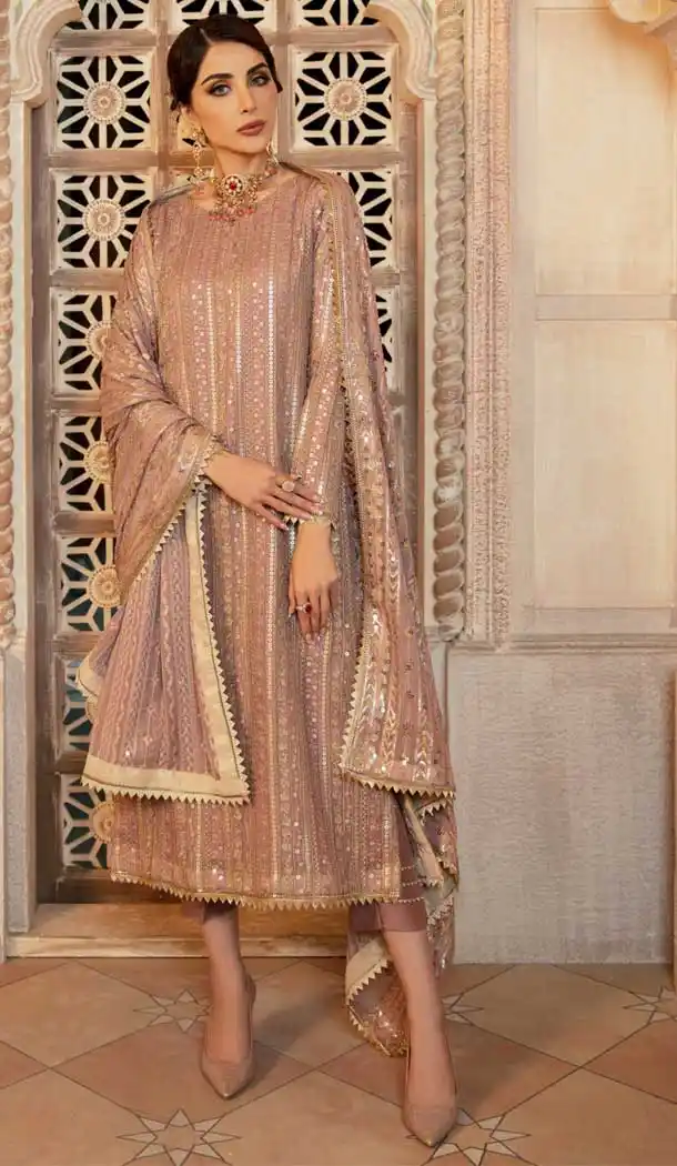 Pink Color Fox Georgette Designer Pakistani Style Suit - 2531139984