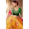 Adorable Mustard Color Banarasi Silk Bridal Wedding Wear Lehenga Choli - 2548140116