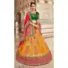Adorable Mustard Color Banarasi Silk Bridal Wedding Wear Lehenga Choli - 2548140116