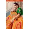 Amazing Orange Color Banarasi Silk Bridal Wedding Wear Lehenga Choli - 2548140117
