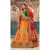 Amazing Orange Color Banarasi Silk Bridal Wedding Wear Lehenga Choli - 2548140117