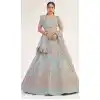 Turquoise Blue Color Premium Heavy Butterfly Net Bridal Wedding Lehenga Choli - 2617140753
