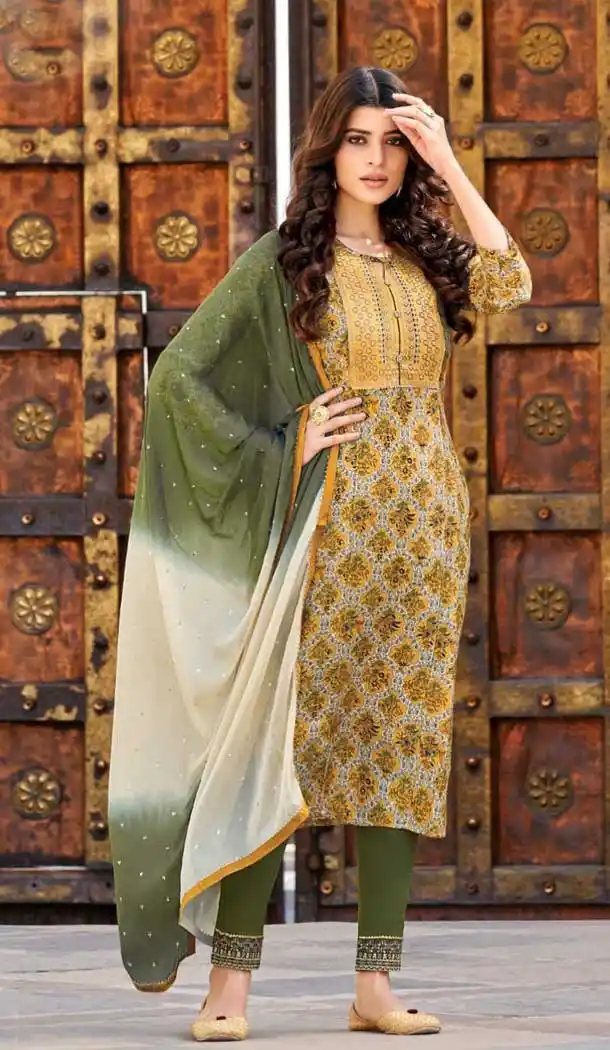 Honeydew Yellow Color Trendy Premium Modal Silk Designer Evening Wear Salwar Suit - 2586140416