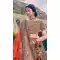 Brass Brown Color Velvet Designer Bridal Wedding Wear Lehenga Choli - 2621140777