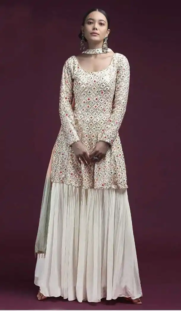 White Color Fox Georgette Designer Pakistani Salwar Suit - 2706141358