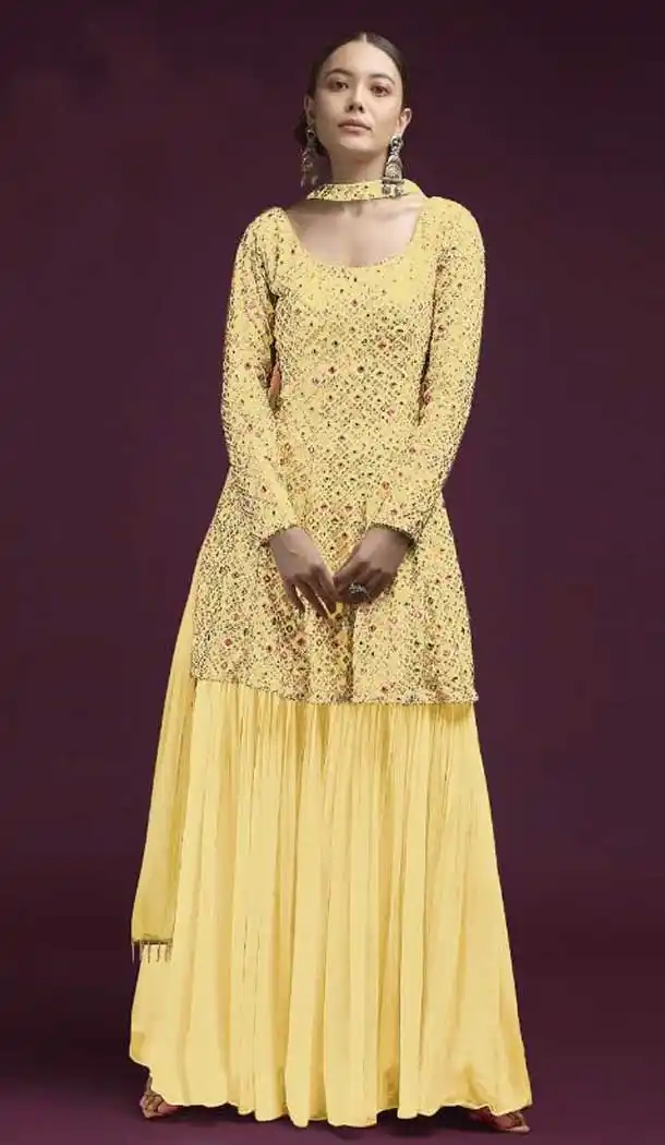 Yellow Color Fox Georgette Designer Pakistani Salwar Suit - 2706141360