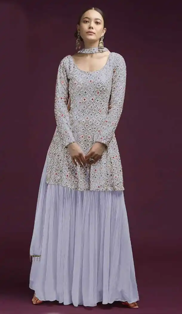 Light Purple Color Fox Georgette Designer Pakistani Salwar Suit - 2706141363