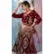 Elegant Maroon Color Velvet Embroidery & Diamond Work Bridal Wear Lehenga Choli -2815142352