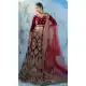 Elegant Maroon Color Velvet Embroidery & Diamond Work Bridal Wear Lehenga Choli -2815142352