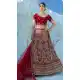 Elegant Red Color Velvet Embroidery & Diamond Work Bridal Wear Lehenga Choli -2815142353