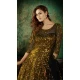 Golden Color Net Designer Party Wear Gown Dress - 2869142867