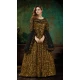 Golden Color Net Designer Party Wear Gown Dress - 2869142867