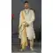 Appealing Cream Color Lakhnowi Silk Designer Men's Wedding Wear Sherwani - 2802142209