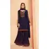 Dark Blue Color Pure Georgette Designer Party Wear Plus Size Sharara Suit - 2823142421