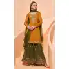Mustard Color Alizeh Pure Georgette Designer Party Wear Plus Size Sharara Suit - 2823142422