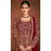 Maroon Color Real Georgette Designer Wedding Wear Anarkali Suit - 2824142424
