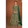 Dark Green Color Real Georgette Designer Wedding Wear Anarkali Suit - 2824142425