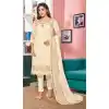 Cream Color Heavy Fox Georgette Embroidery Party Wear Salwar Suit -2924143225