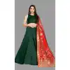 Majestic Green Color Jacquard Silk Traditional Wear Girls Lehenga Choli -2505139788