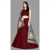 Ethnic Maroon Color Jacquard Silk Traditional Wear Girls Lehenga Choli -2505139789