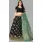Elegant Black Color Jacquard Silk Traditional Wear Girls Lehenga Choli -2505139792