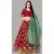 Aesthetic Maroon Color Jacquard Silk Traditional Wear Girls Lehenga Choli -2505139796