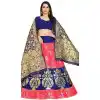 Charming Blue Pink Color Jacquard Silk Traditional Wear Girls Lehenga Choli -2505139798