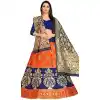 Blue Orange Color Jacquard Silk Traditional Wear Girls Lehenga Choli -2505139799