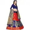 Attractive Blue Red Color Jacquard Silk Traditional Wear Girls Lehenga Choli -2505139801