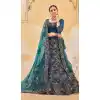 Navy Blue Color Bridal Net Designer Wedding Wear Bridal Lehenga Choli -2940143308