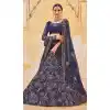Dark Blue Color Bridal Net Designer Wedding Wear Bridal Lehenga Choli -2940143309