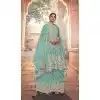 Sky Blue Color Soft Net Embroidery Pakistani Style Palazzo Suit -2955143385