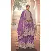 Desirable Purple Color Soft Net Embroidery Pakistani Style Palazzo Suit -2955143387