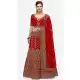 Charming Red Color Velvet Designer Wedding Wear Women Lehenga Choli -2973143496