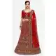 Beutiful Red Color Velvet Designer Wedding Wear Women Lehenga Choli -2973143498