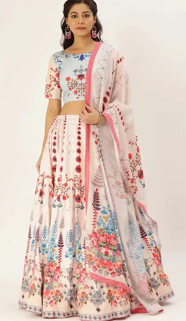 Elegance Multi Color Vaishali Silk Printed Traditional Wear Lehenga Choli -2983143578