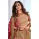 Ravishing Beige Color Fancy Heavy Embroidery Bridal Wedding Wear Lehenga Choli -3032144052