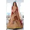 Ravishing Beige Color Fancy Heavy Embroidery Bridal Wedding Wear Lehenga Choli -3032144052