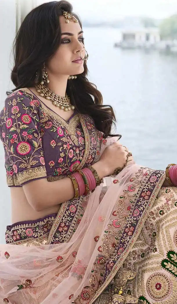 Gorgeous Multi Color Fancy Heavy Embroidery Bridal Wedding Wear Lehenga Choli -3032144053