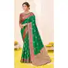 Adorable Dark Green Color Silk Traditional Party Wear Women Saree Blouse -3036144073