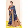 Dark Blue Color Silk Traditional Party Wear Women Saree Blouse -3036144074