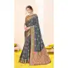 Navy Blue Color Silk Traditional Party Wear Women Saree Blouse -3036144076