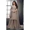 Grey Color Heavy Cinnon Party Wear Pakistani Palazzo Salwar Kameez -3020143954