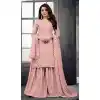 Peach Color Heavy Cinnon Party Wear Pakistani Palazzo Salwar Kameez -3020143955